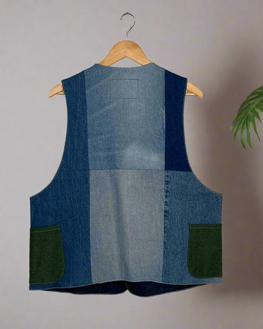Upcycled Denim Gilet Jacket | G120