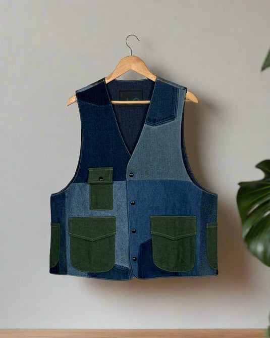Upcycled Denim Gilet Jacket | G121