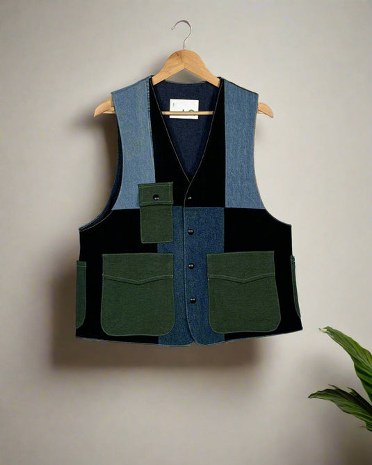 Upcycled Denim Gilet Jacket | G137