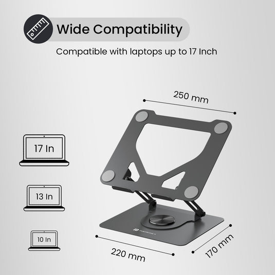 Grey My Buddy K11 ergonomics foldable & portable laptop stand support upto 17'' laptop