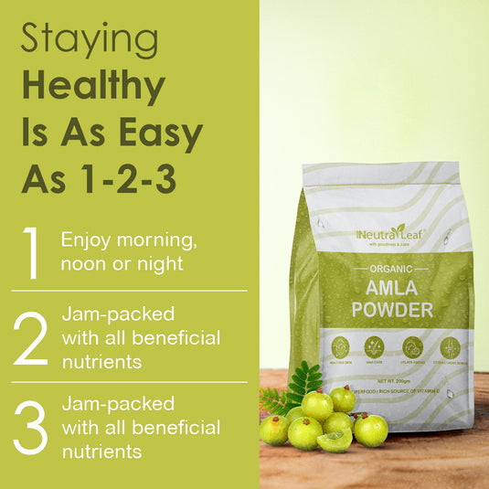 NeutraLeaf Nature Amla Powder | 200 g For Hair Growth | Drinking and Eating | Also Use Face Mask