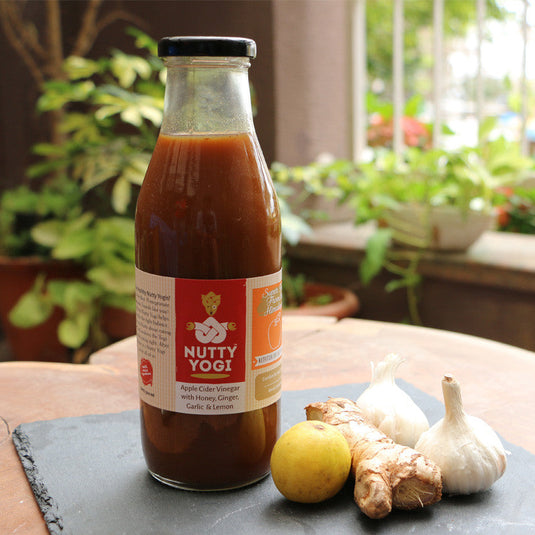 Nutty Yogi Apple Cider Vinegar with Honey, Ginger, Garlic and Lemon(with Mother) 500ml