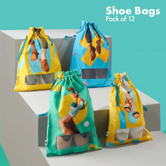Big Bag Theory! Men's & Women's Shoe Bags, 100% Organic Cotton, Pack of 12