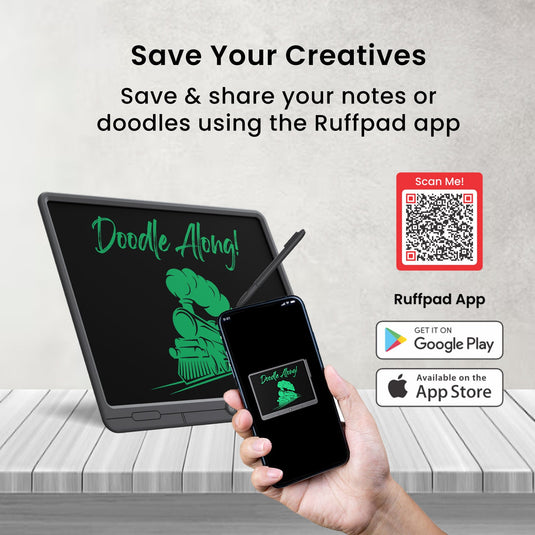 grey save your creative with Portronics Ruffpad 21 Lcd writing pad