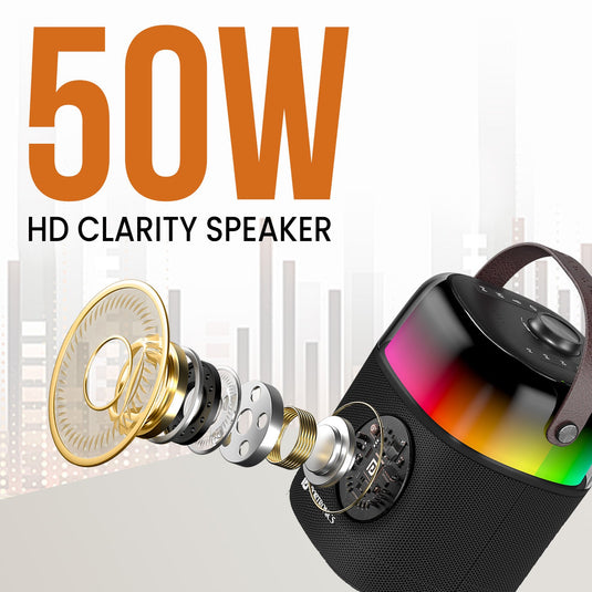 portronics dash 4 bluetooth party speaker with 50w hd clear speaker