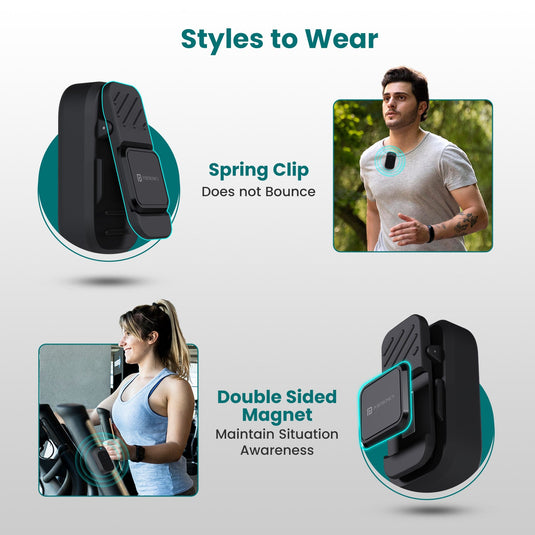 Portronics talk four 2w portable bluetooth speaker comes with double sided magnet and spring clip