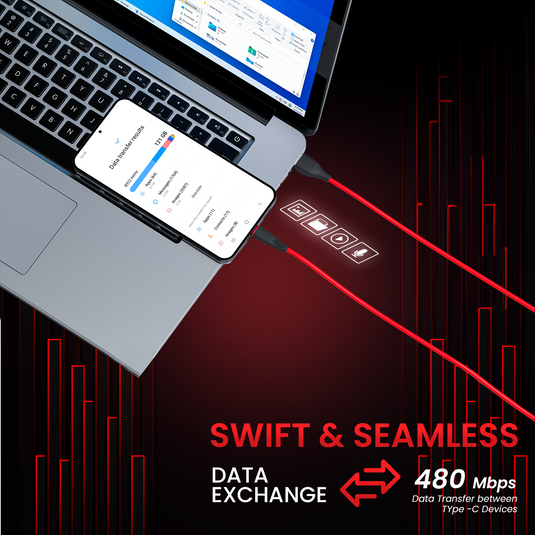 Red Portronics Silklink 3A USB to 8 Pin Fast charging Cable for Iphone| fast data transfer cable