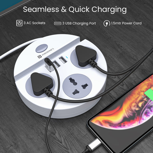 Portronics power plate 5 power extension board with power socket| power extension board online at best price
