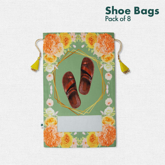 Wedding Shenanigans! Men's & Women's Wedding Shoe Bags, 100% Organic Cotton, Pack of 8
