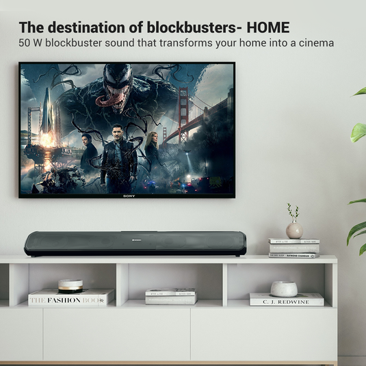 Black Portronics sound slick 7 soundbar bluetooth speaker