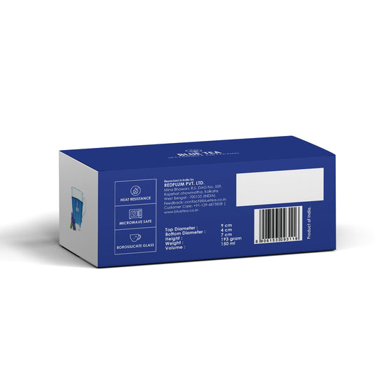 Glass Crystal Tea Cups - Pack of 2