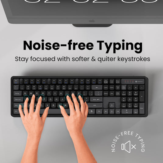 Black Best Portronics wireless keyboard online for laptop| best wireless keyboard and mouse combo for gamers online