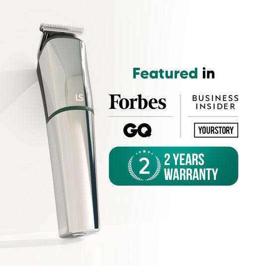 LetsShave Head, Face & Body Groomer for Men, 6 Grooming Heads + 6 Combs + 1 Stand | 90Min Runtime & Water Proof | Full Body Trimmer, Nose Trimmer, Grooming Kit, Shaver Head