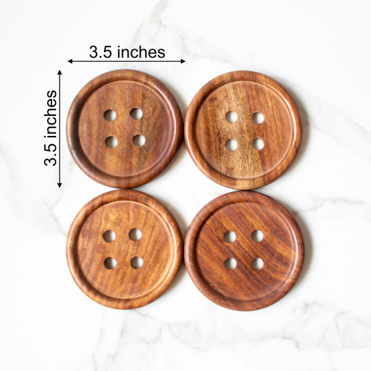 Button Tea Coasters (Set of 4)