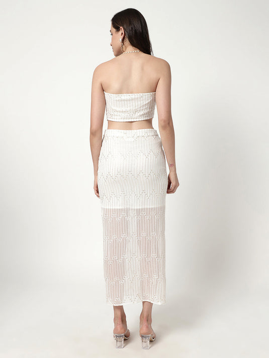 Seqin Tube Top With Skirt Set