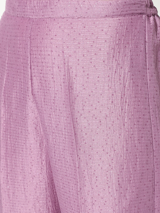 Solid Sequin Embellished Waistcoat Top With Matching Pant Set