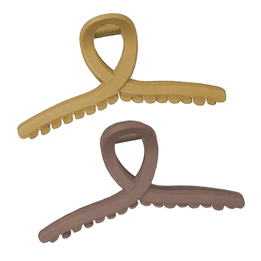 Prolume T-Shape Claw Clips For Hair (Light Beige,Dark Beige)