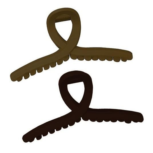 Prolume T-Shape Claw Clips For Hair (Black,Brown)