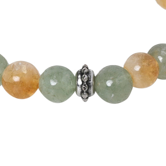 Aventurine and Citrine Certified Gemstone Bracelet