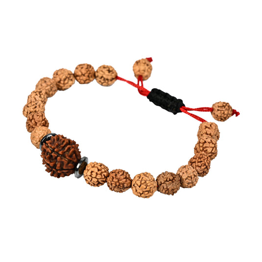 Authentic 5 Mukhi Rudraksha Bracelet – Energized, Natural Beads, Spiritual Healing Jewelry (Unisex)