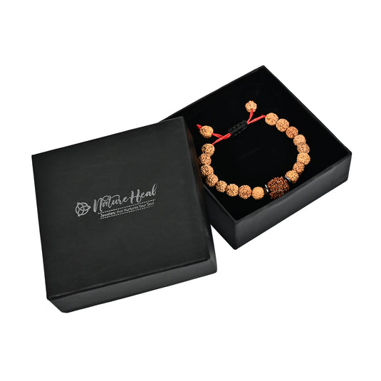 Authentic 5 Mukhi Rudraksha Bracelet – Energized, Natural Beads, Spiritual Healing Jewelry (Unisex)