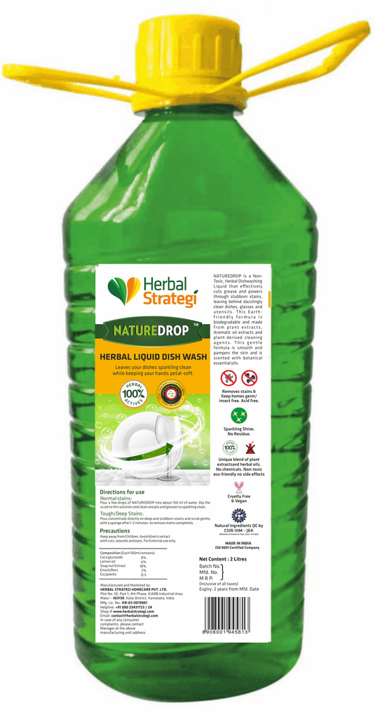 Herbal Dishwashing Liquid | Product Size: 500 ml, 1 ltrs, 1.8 ltrs, 2 ltrs, 5 ltrs