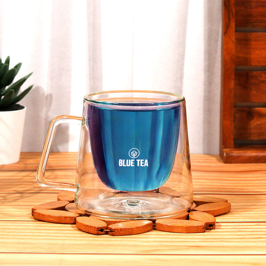 Insulated Double Wall Crystal Glass Cup/Mug with Handle