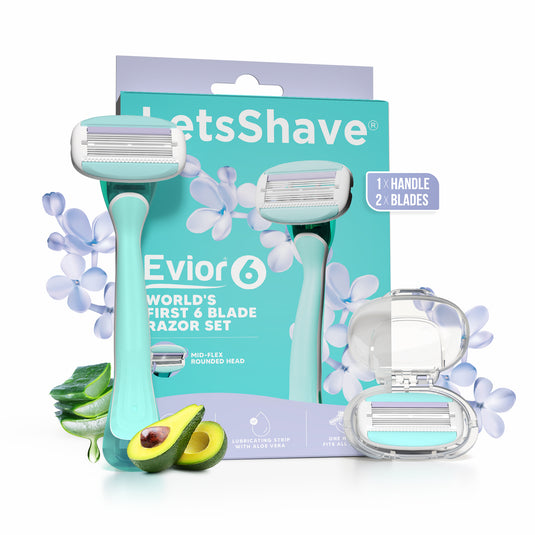 LetsShave Evior Trial Pack, Body Hair Removal Razor for Women with Wide Head & Open Flow Cartridge