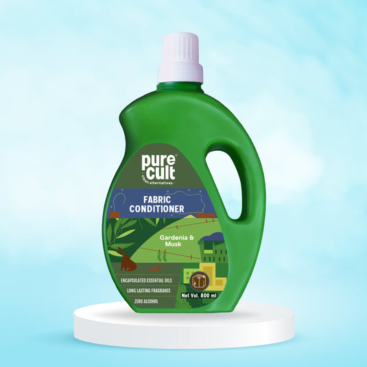 PureCult Liquid Fabric Softener and Conditioner With Gardenia & Musk Essential Oil - 800 ML