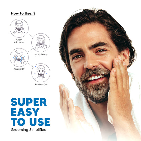 Letsshave 2-in-1 Face & Beard Wash for Men (250ml) | Gentle Cleanser with Pomegranate, Grape Seed & Aloe | Paraben & Sulphate-Free | Natural face wash for men | 250ml