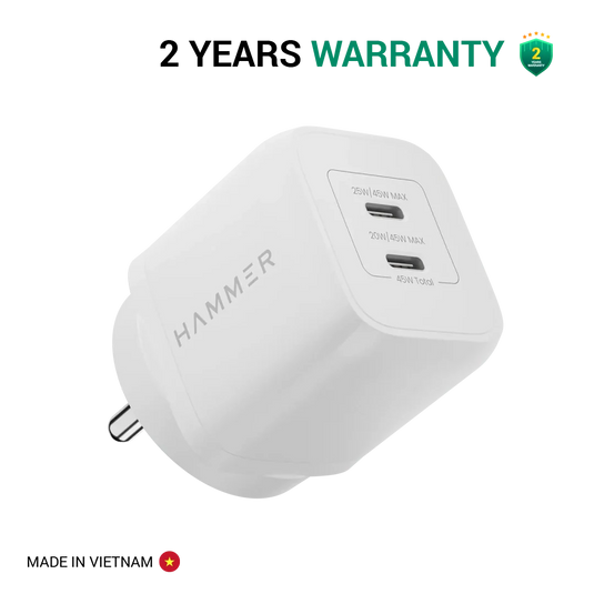 Hammer Gan Charger 45W Dual USB-C (Type C) Fast Charger