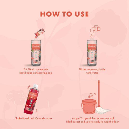 Kleenest 1.5 Litre Starter Kit – Floral Wave Floor Cleaner