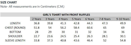 Bamboo Fabric Girl's Front Ruffle Top | Anti-bacterial, Anti-viral Collection