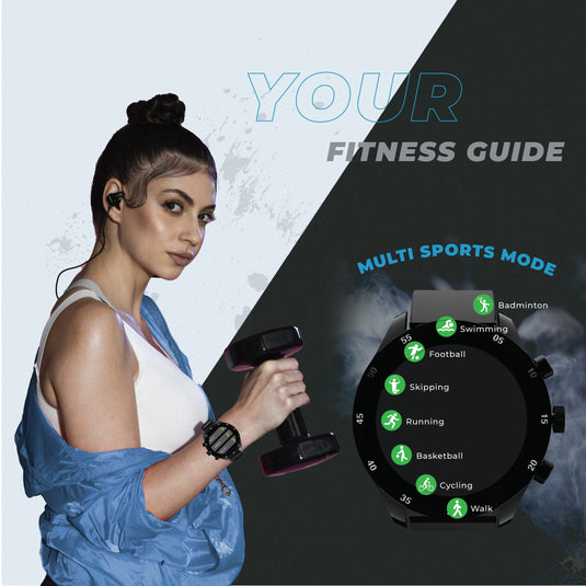 round smartwatch with multiple sports mode