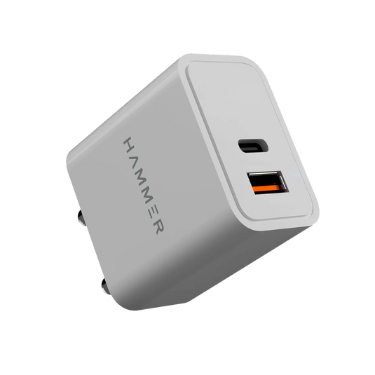 Hammer 20 watt dual port usb & type c pd fast charger adaptor