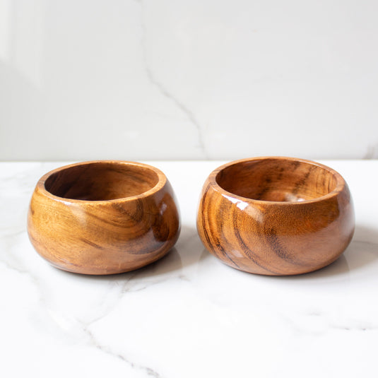 Bulgy Flat Serving Bowls (Set of 2)