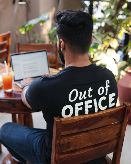 Out of Office Black Crew Neck T-Shirt