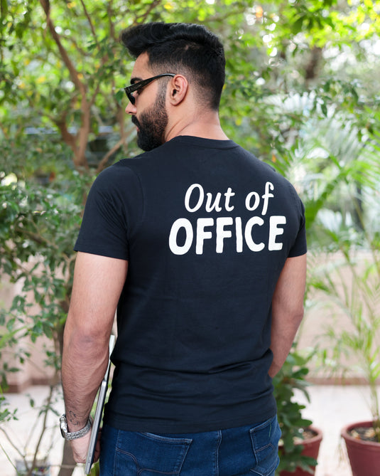 Out of Office Black Crew Neck T-Shirt