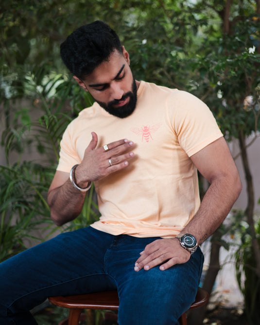 Graphic Peach Crew Neck T-Shirt