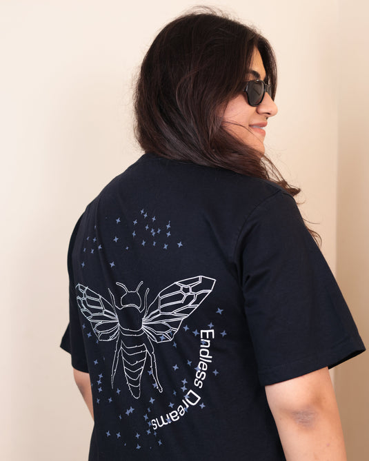 Endless Dreams Black Oversized T-Shirt