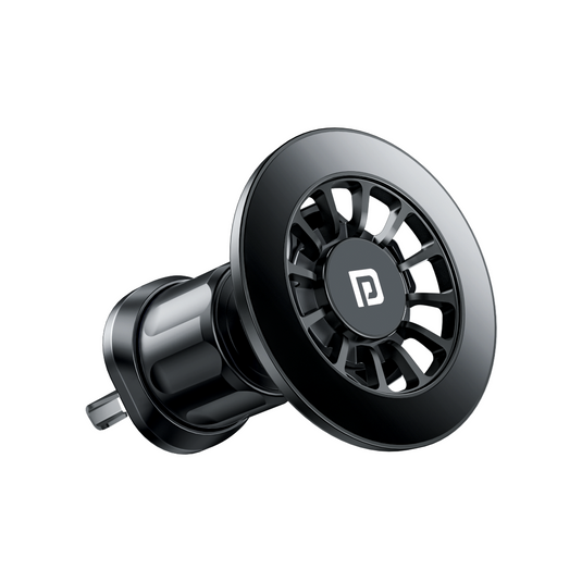 black Portronics MoGun 2 magnetic Phone stand holder for car