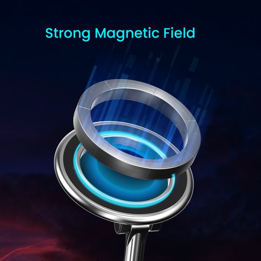 Silver Portronics MoGun 3 magnetic Phone stand for car with strong magnet