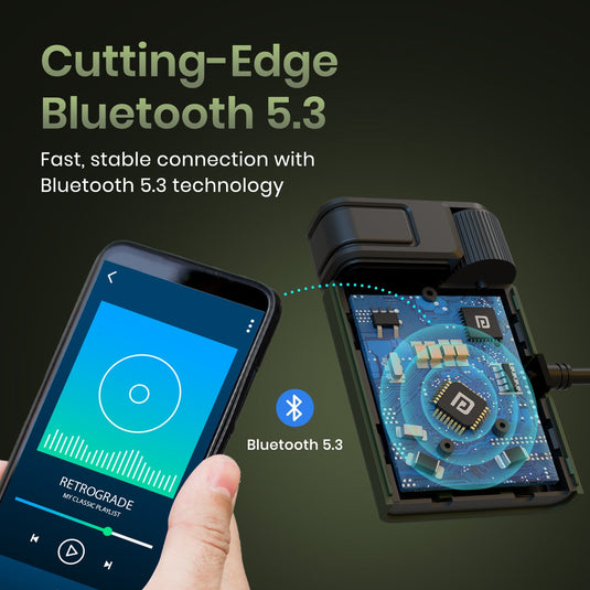 Black Portronics auto tune car bluetooth receiver| car accessories at best price| car bluetooth receiver has latest bluetooth version| best car bluetooth