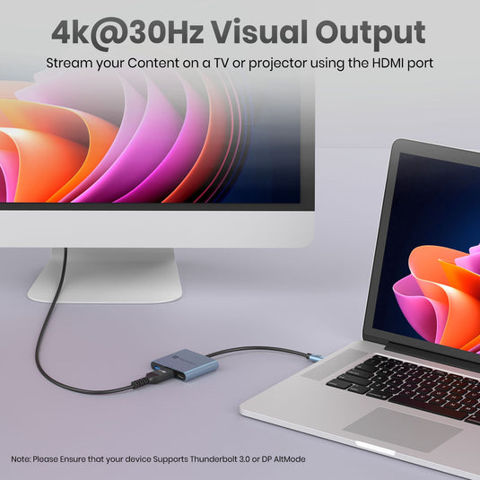 Blue Portronics C-Konnect Plus 3 in 1 usb hub With HDMI port to connect your TV or projector