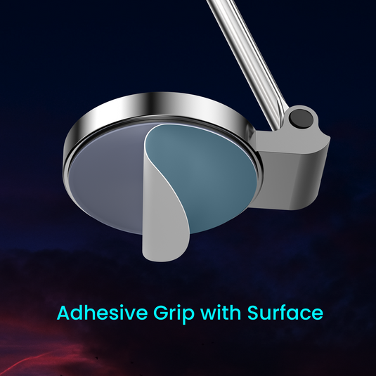 Silver Portronics MoGun 3 magnetic car Phone holder with adhesive grip