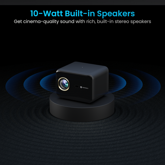 Portronics Beem 460 smart bluetooth projector| portable projector with 10watt built-in-speakers. Black