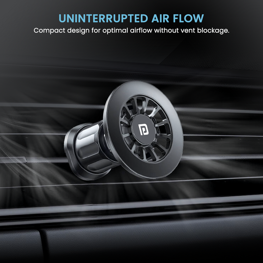 Black Portronics MoGun 2 magnetic car Phone stand comes with air flow design
