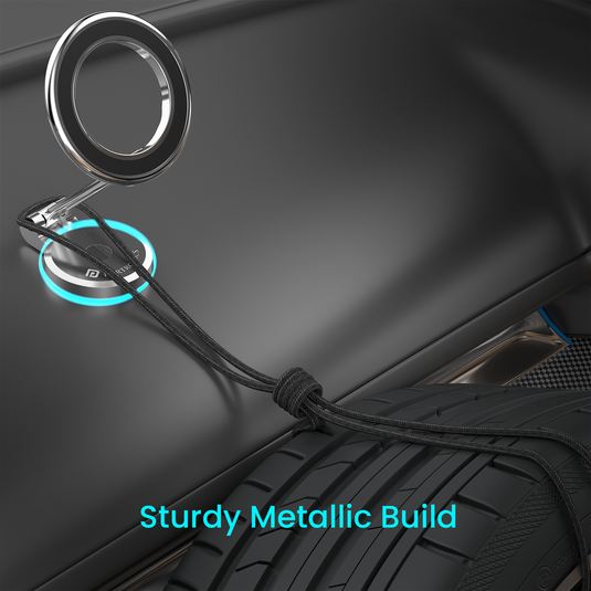 Silver Portronics MoGun 3 magnetic car Phone stand comes with metallic body