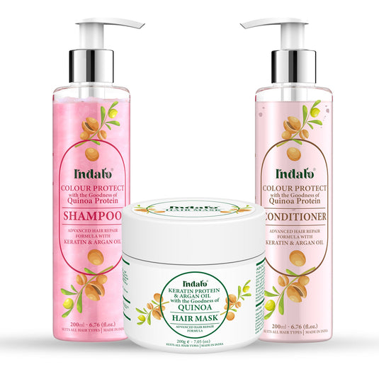 Indalo Quinoa Protein Shampoo, Conditioner & Hair Mask Combo