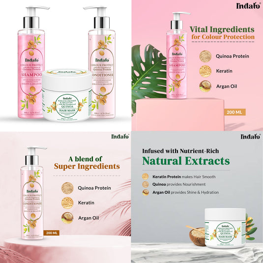 Indalo Quinoa Protein Shampoo, Conditioner & Hair Mask Combo